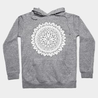 Flower Mandala - black and white Hoodie